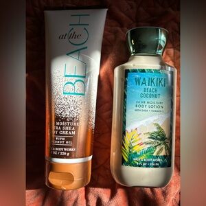 Bath & Body Works Waikiki Beach Coconut 24HR Moisture and Beach Body Cream Duo